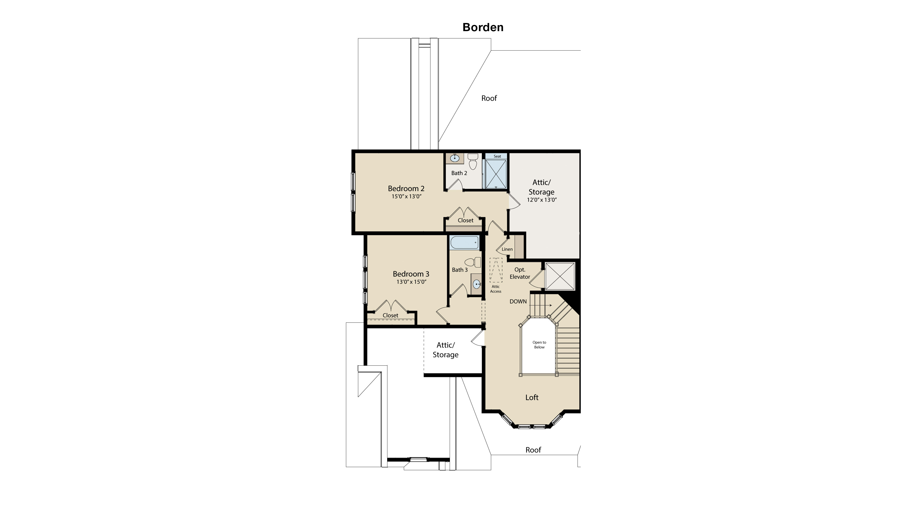 Bingham Park Unit B alternate second floor floorplan